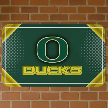 Oregon Ducks Silver Halftone Green Doormat