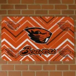 Oregon State Beavers Chevron Geometrics Orange Doormat
