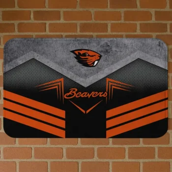 Oregon State Beavers Chevron Points Orange Black Doormat