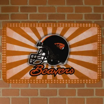 Oregon State Beavers Helmet Centerpiece Orange Doormat