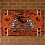 Oregon State Beavers Helmet Illustration Orange Doormat