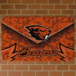 Oregon State Beavers Layered Lines Orange Doormat