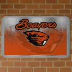 Oregon State Beavers Pixel Blur Orange Doormat