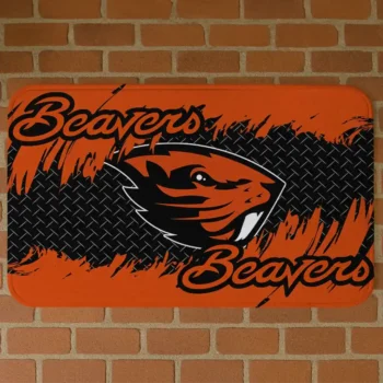 Oregon State Beavers Plate Rip Orange Doormat