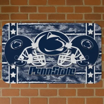 Penn State Nittany Lions Helmet Illustration Blue Doormat