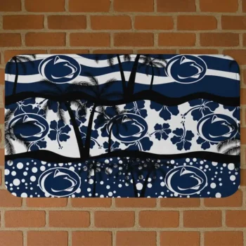 Penn State Nittany Lions Palm Silhouette Blue Black Doormat