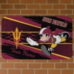 Personalized Arizona State Sun Devils Mickey Quarterback Maroon Black Doormat