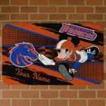 Personalized Boise State Broncos Mickey Quarterback Orange Black Doormat