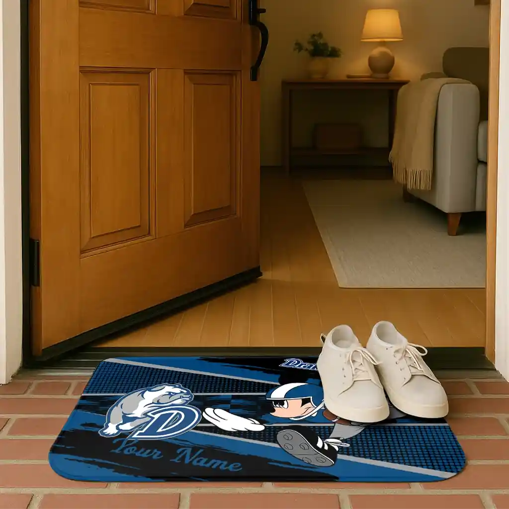 personalized-drake-bulldogs-mickey-quarterback-blue-black-doormat-fashion-forward.webp