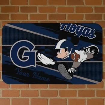 Personalized Georgetown Hoyas Mickey Quarterback Blue Black Doormat