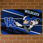 Personalized Kentucky Wildcats Mickey Quarterback Blue Black Doormat