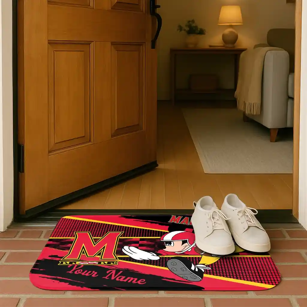 personalized-maryland-terrapins-mickey-quarterback-red-black-doormat-fashion-forward.webp
