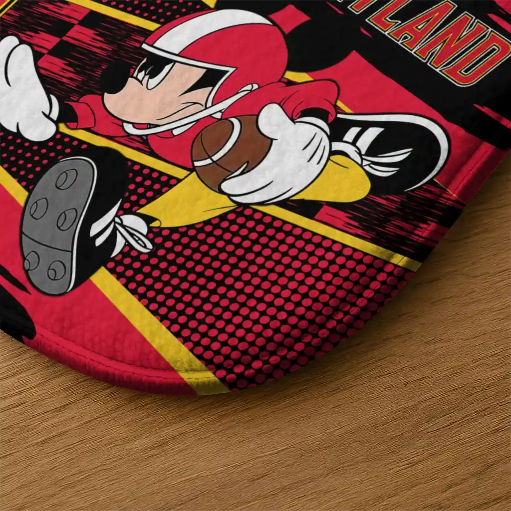 personalized-maryland-terrapins-mickey-quarterback-red-black-doormat-latest-model.webp