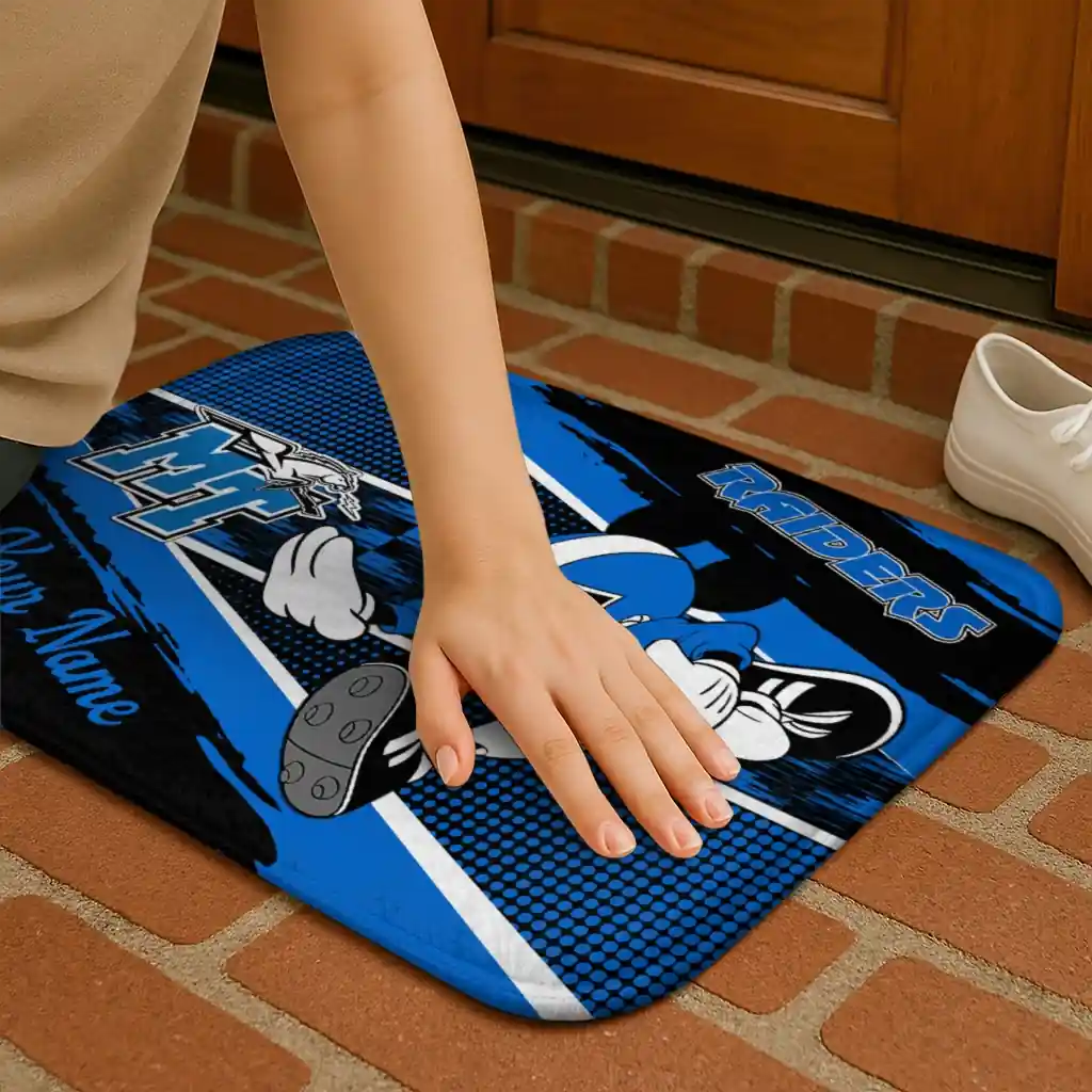 personalized-middle-tennessee-blue-raiders-mickey-quarterback-blue-black-doormat-premium-grade.webp