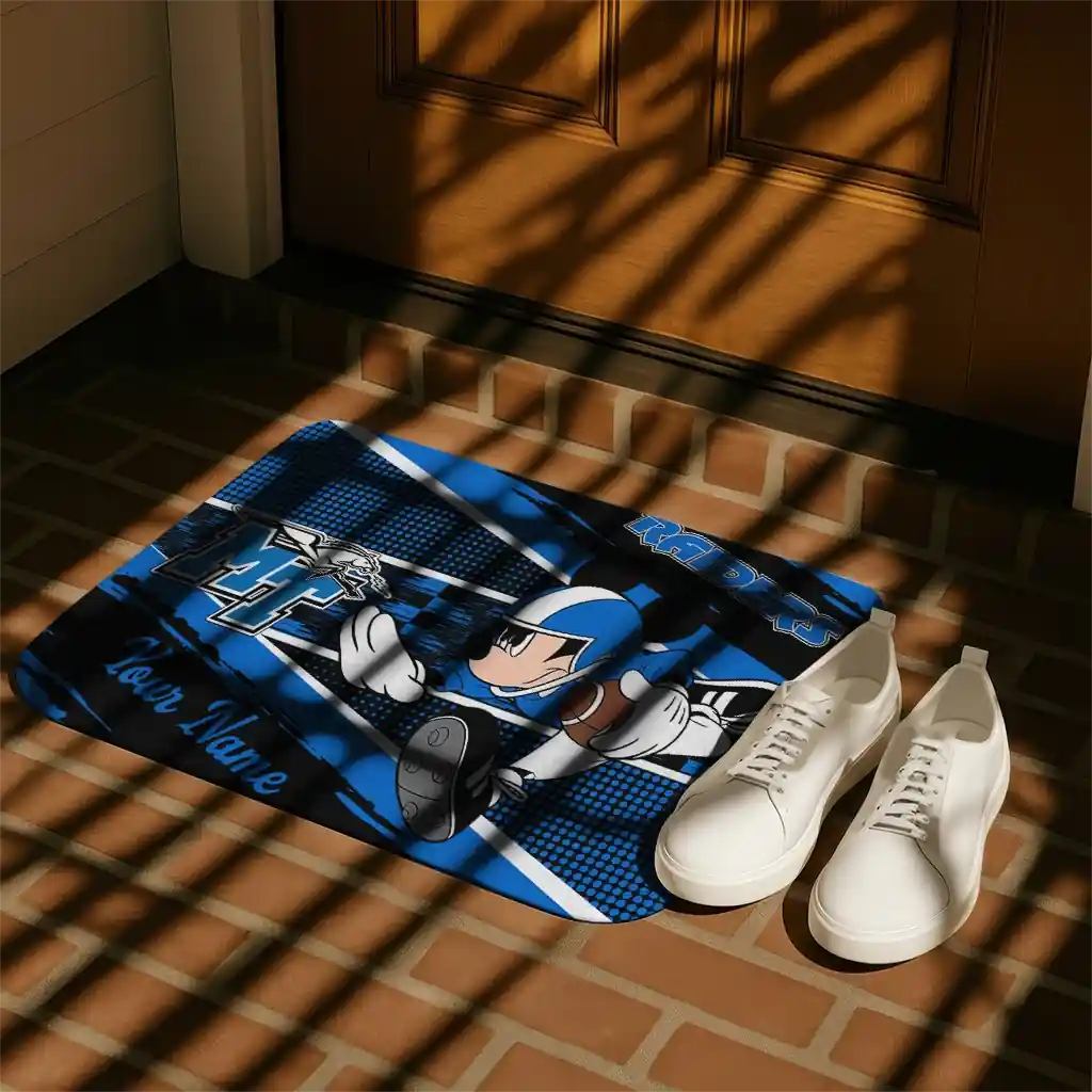 personalized-middle-tennessee-blue-raiders-mickey-quarterback-blue-black-doormat-trendy.webp