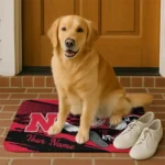 personalized-nebraska-cornhuskers-mickey-quarterback-red-black-doormat-best-selling.webp