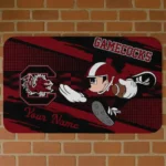 Personalized South Carolina Gamecocks Mickey Quarterback Garnet Black Doormat