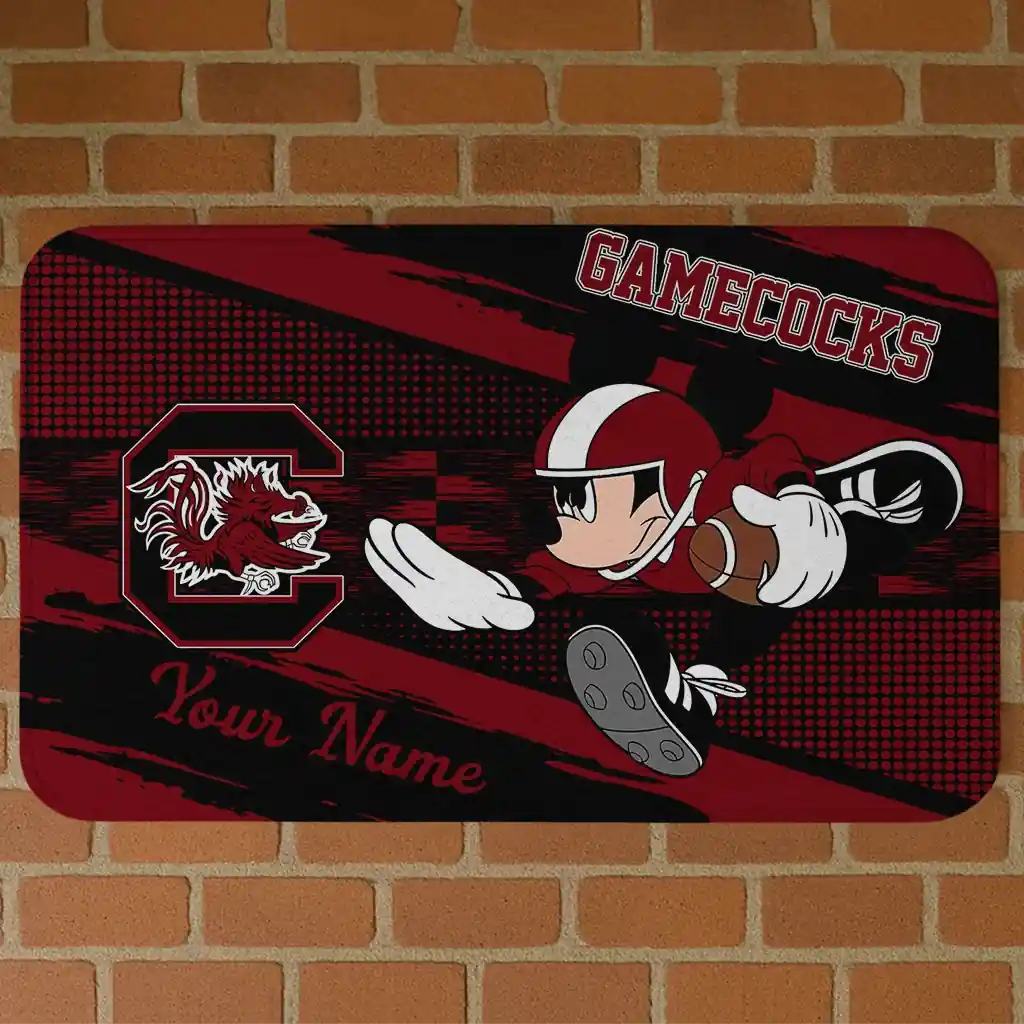 personalized-south-carolina-gamecocks-mickey-quarterback-garnet-black-doormat-best-selling.webp personalized south carolina gamecocks mickey quarterback garnet black doormat best selling