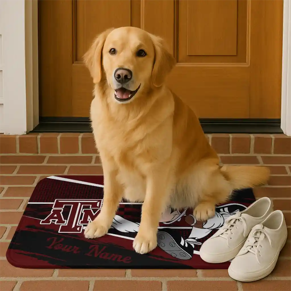 personalized-texas-am-aggies-mickey-quarterback-maroon-black-doormat-high-quality.webp