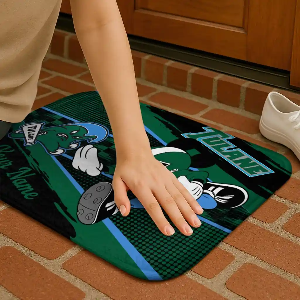 personalized-tulane-green-wave-mickey-quarterback-green-black-doormat-premium-grade.webp