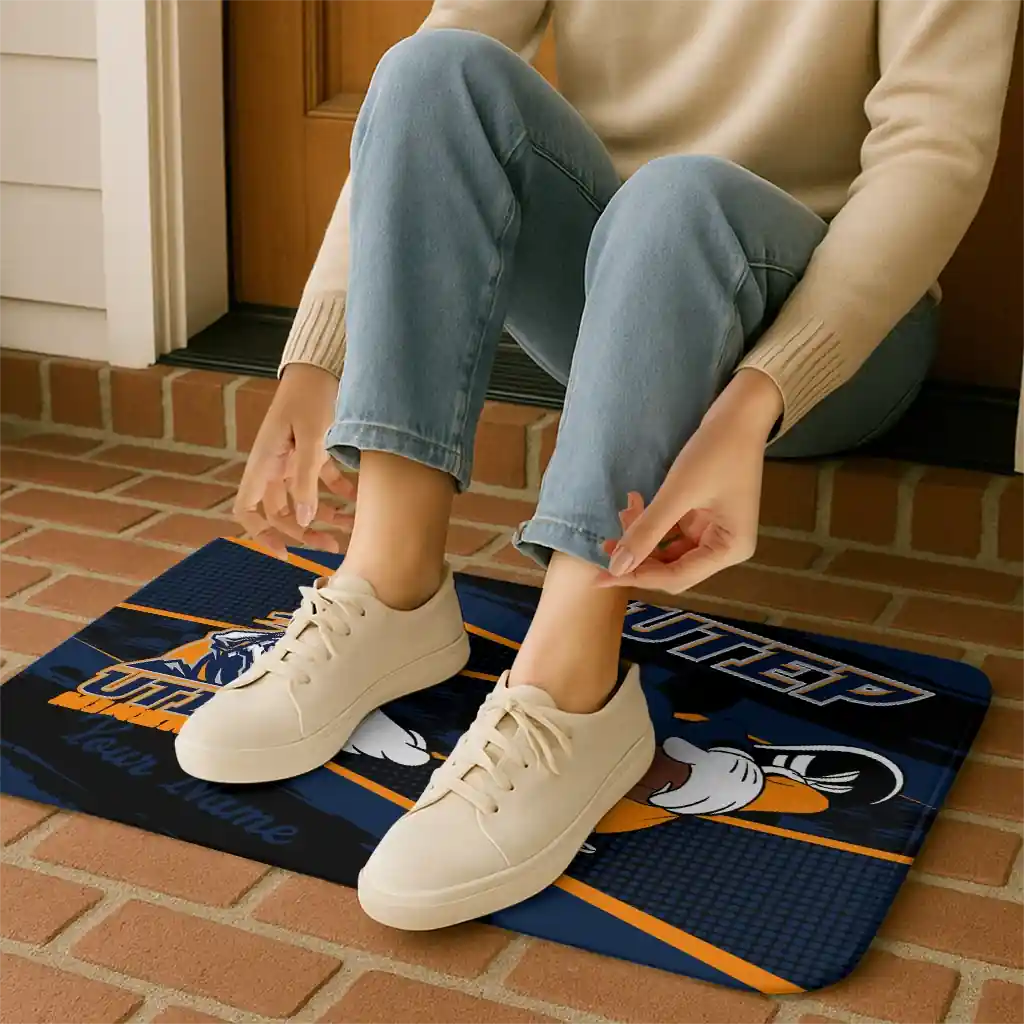 personalized-utep-miners-mickey-quarterback-blue-black-doormat-top-rated.webp