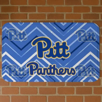 Pittsburgh Panthers Chevron Geometrics Royal Blue Doormat