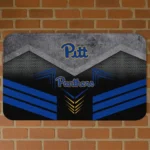 Pittsburgh Panthers Chevron Points Royal Blue Black Doormat