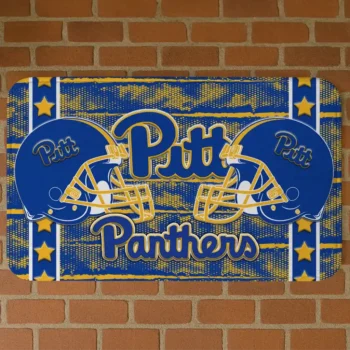 Pittsburgh Panthers Helmet Illustration Royal Blue Doormat