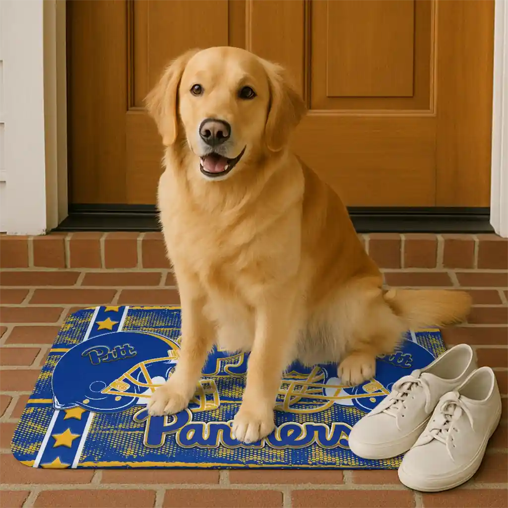 pittsburgh-panthers-helmet-illustration-royal-blue-doormat-high-quality.webp