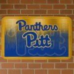 Pittsburgh Panthers Pixel Blur Royal Blue Doormat