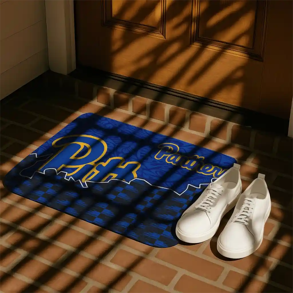 pittsburgh-panthers-tribal-detailing-royal-blue-black-doormat-trendy.webp