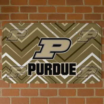 Purdue Boilermakers Chevron Geometrics Gold Doormat