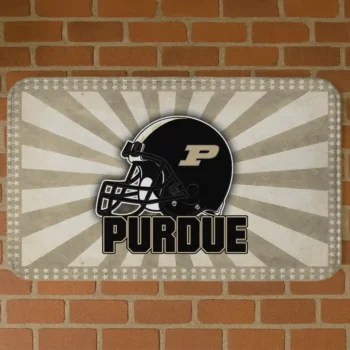 Purdue Boilermakers Helmet Centerpiece Gold Doormat
