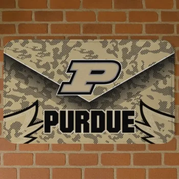 Purdue Boilermakers Layered Lines Gold Doormat