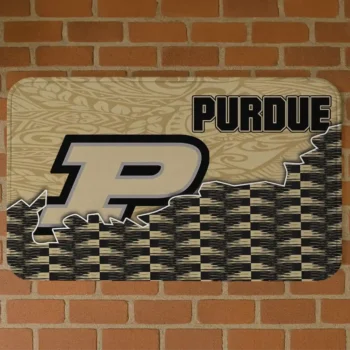 Purdue Boilermakers Tribal Detailing Gold Black Doormat