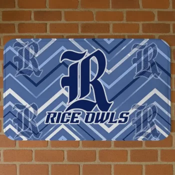 Rice Owls Chevron Geometrics Navy Blue Doormat