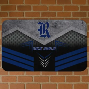 Rice Owls Chevron Points Navy Blue Black Doormat