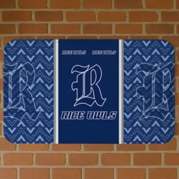 Rice Owls Chevron Stack Navy Blue Doormat