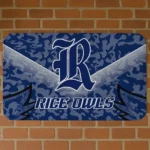 Rice Owls Layered Lines Navy Blue Doormat