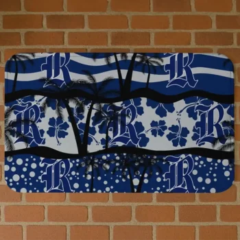 Rice Owls Palm Silhouette Navy Blue Black Doormat