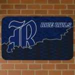 Rice Owls Tribal Detailing Navy Blue Black Doormat