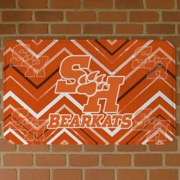 Sam Houston Bearkats Chevron Geometrics Orange Doormat