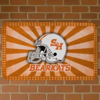 Sam Houston Bearkats Helmet Centerpiece Orange Doormat
