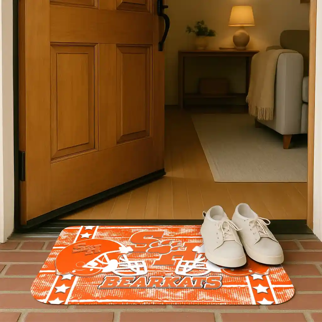 sam-houston-bearkats-helmet-illustration-orange-doormat-fashion-forward.webp