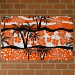 Sam Houston Bearkats Palm Silhouette Orange Black Doormat