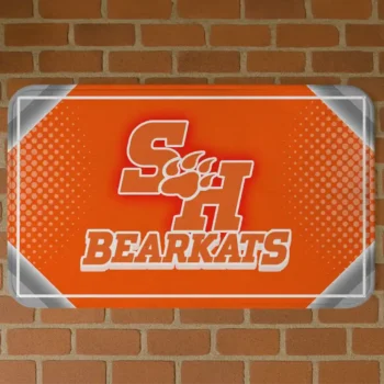 Sam Houston Bearkats Silver Halftone Orange Doormat