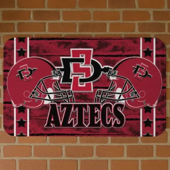 San Diego State Aztecs Helmet Illustration Red Doormat