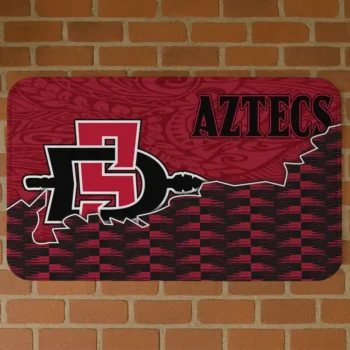 San Diego State Aztecs Tribal Detailing Red Black Doormat
