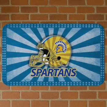 San Jose State Spartans Helmet Centerpiece Blue Doormat