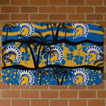 San Jose State Spartans Palm Silhouette Blue Black Doormat